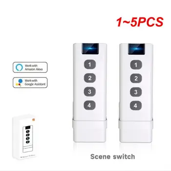 1 ~ 5ШТ 1-4 клавиш Tuya Smart Wireless Scene Switch Remote Портативный сценарий домашней автоматизации, дистанционное управление с Alexa