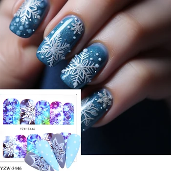 1 наклейка для ногтей с тиснением в виде снежинки для зимнего рождественского украшения ногтей, дизайн наклейки для ногтей в виде бабочки