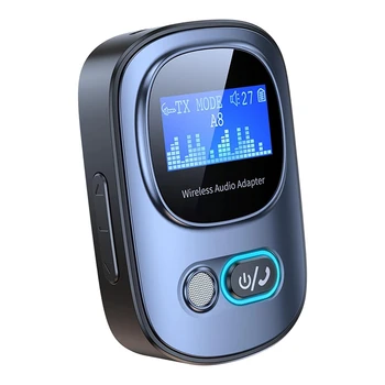 1 ШТ. Передатчик-приемник Bluetooth 5.3, беспроводной аудиоадаптер со светодиодным дисплеем для телевизора/ПК/автомобиля/домашней стереосистемы
