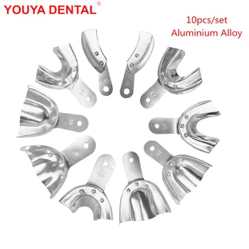 10шт Полный набор Стоматологических лотков Из алюминиевого сплава, Автоклавируемые Металлические Лотки для зубов, Стоматологический Лабораторный Инструмент, Стоматологический Инструмент