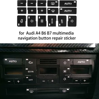 16шт Автомобильный кондиционер, Радио + Кнопка Климат-контроля Переменного тока, Наклейки для ремонта, наклейки для Audi A4 B6 B7 2000 2001 2002 2003 2004