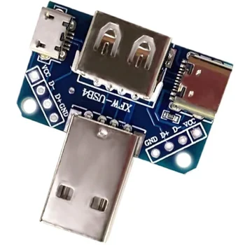 1ШТ 4 в 1 USB к Micro к Type-C 4P 2,54 мм Разъем Переходная Пластина от Мужчины к женщине USB-Разъем Для платы arduino