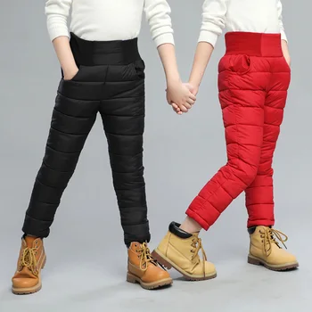 2018 Новые зимние детские брюки, утепленная теплая тонкая одежда, пуховая детская осенняя одежда, брюки для мальчиков и девочек 3-8 лет