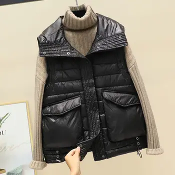 2023 Куртка Женская зимняя теплая модная однотонная, хит продаж, жилет, осеннее и новое женское пальто, свободное элегантное H59