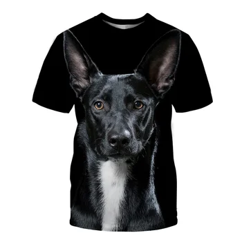 2023 Новая Мужская футболка с 3D принтом Милой Собаки, Летняя Уличная Повседневная футболка, Забавная Рубашка с короткими рукавами, Повседневные Лидер продаж