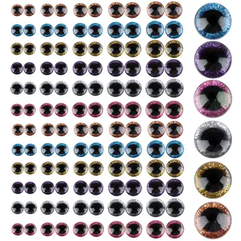 20шт 6 цветов блестящих пластиковых защитных глаз 9 мм-40 мм круглых кукольных глаз для кукольного мишки, игрушки-кролика и поделок своими руками