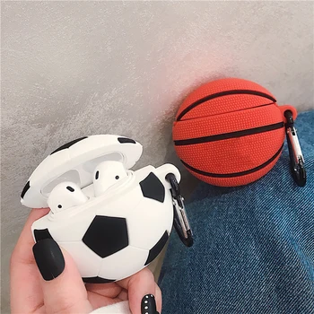 3D баскетбол футбольный дизайн Чехол для наушников с брелоком для Airpod 1 2 Pro Мультяшный футбольный защитный чехол для Airpod case