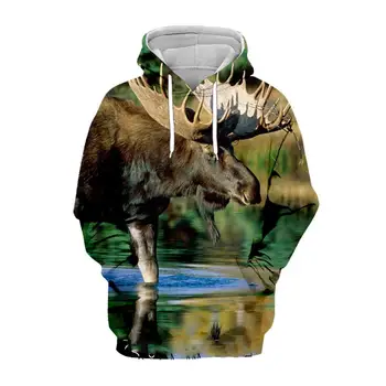 3D цифровая печать, креативная спортивная одежда с натуральными луговыми животными, толстовка с капюшоном, повседневная куртка в стиле хип-хоп, мужской и женский пуловер