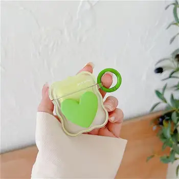 3D Чехол Для наушников Bluetooth с Милым Сердечком Для Apple Airpods 1 2 Pro Чехол Для Наушников Чехлы Для Airpods 3 Зарядная Коробка С Брелоком Для Ключей