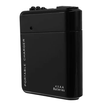 5X Черный аккумулятор 4X AA, портативное зарядное устройство аварийного питания USB для мобильного телефона