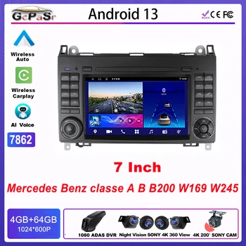 7-Дюймовый Автомобильный Радиоприемник Android Для MERCEDES BENZ CLASSE A B B200 W169 W245 Автомобильный Carplay GPS Навигация Wifi 5G USB Сенсорный Экран