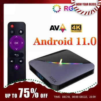 A95X F3 Air II Android 11 TV Box 4 ГБ + 32 ГБ с двойным WiFi 4K VP9 BT 5.0