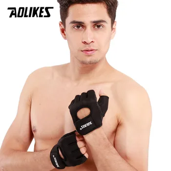 AOLIKES, 1 пара мужских женских спортивных перчаток для тренажерного зала, на половину пальца, для фитнеса, для тренировок, перчатки для тяжелой атлетики, противоскользящие