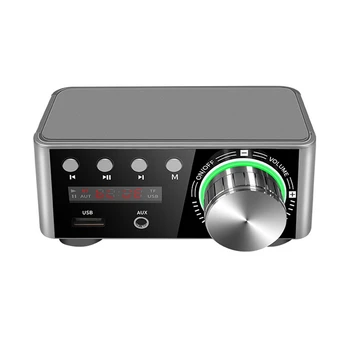 Bluetooth 5.0 Цифровой усилитель мощности Hifi Класса D Усилитель 80Wx2 Домашнего аудио Автомобильный Морской USB / AUX-разъем EU Plug
