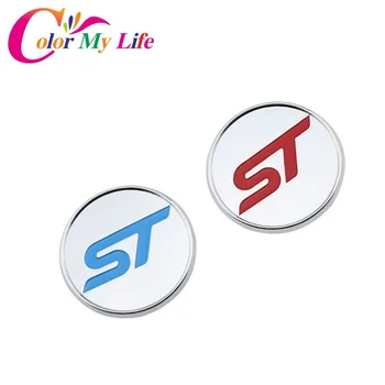 Color My Life ABS Хромированный Логотип St с Блестками, Брелок для ключей зажигания, Наклейки для Ford Fiesta Ecosport 2012 - 2015 2016 2017 Аксессуары