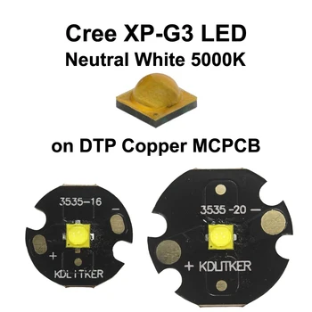 Cree XP-G3 S5 3B Нейтральный Белый 5000 К SMD 3535 Светодиодный Излучатель на KDLitker DTP Медь MCPCB Фонарик DIY