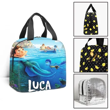 Disney Luca Alberto Sea Monster Thermal Cooler Tote Сумки Для Пикника, Детские Дорожные Сумки Для Ланча, Детская Школьная Изолированная Сумка Для Ланча