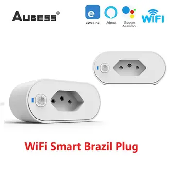eWeLink WiFi Smart Brazil Plug 16A Розетка Smart Life С Контролем Времени Включения Работает С Alexa Google Home