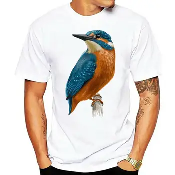 Kingfisher Art Design Мужская футболка рыбалка рыба дикая природа птица Британские птицы любят удобную футболку Повседневная футболка с коротким рукавом