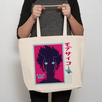 Mob Psycho 100 One Аниме Манга Забавная холщовая сумка Женские сумки Shopper, холщовые сумки для покупок большой емкости, Модные сумки для покупок