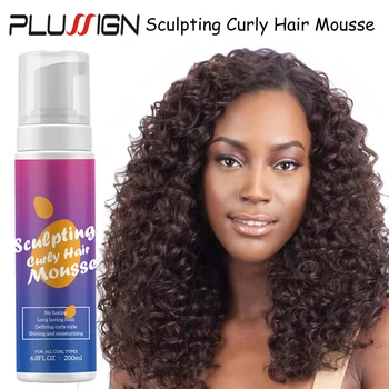 Plussign 200 мл Пенка-мусс для волос для всех типов завитков, мусс для придания формы Вьющимся волосам, не осыпается, долго удерживается, увлажняет