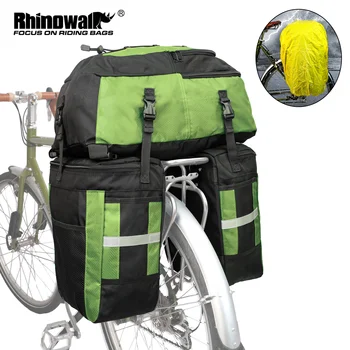 Rhinowalk Двухсторонняя Велосипедная сумка 70Л Большой емкости 3 в 1 Велосипедная Корзина Сумка для задней стойки Велосипеда MTB Road Tail Seat Pack Pannier Pack