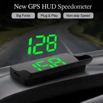 Автомобильный HUD Головной дисплей GPS Спидометр Скорость КМЧ Цифровой измеритель Часы на лобовом стекле Проектор доступа Цифровой датчик скорости Elect O6W3