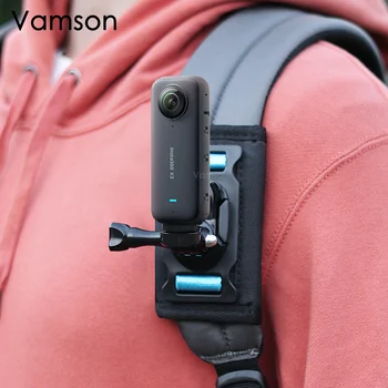 Аксессуары Vamson для Insta360 X3 Поворотный Зажим для рюкзака на 360 Градусов для камеры Insta360 One X2 Dji Action 3 2 Go Pro