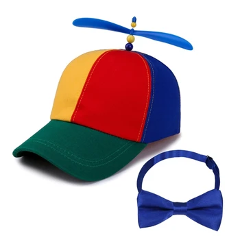 Бейсболки с радужным пропеллером и галстуком-бабочкой, шляпа для выступлений на Рождество, детские уличные регулируемые кепки с утконосами