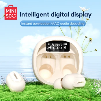 Беспроводная гарнитура MINISO MCT10 TWS Наушники с шумоподавлением Bluetooth 5.3 Наушники с умным цифровым дисплеем Новый подарок