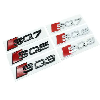 Буквенный значок-логотип SQ3, SQ5, SQ7 подходит для Audi sports Series, модифицированных запасных частей, автомобильных наклеек, декоративных наклеек сзади