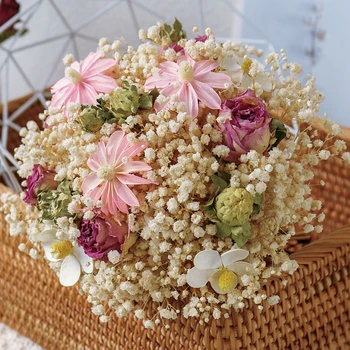 Букет из сладких сушеных роз Babybreath Flowers для декора комнаты Nature Букет для свадебных цветочных композиций Подарки на День матери