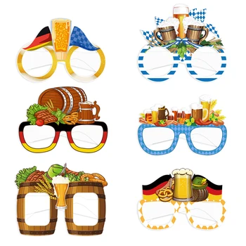 Бумажные очки на Октоберфест, Фестиваль летнего Карнавала, украшения для вечеринок, Креативные Очки, Детский Забавный Реквизит для фотографий, принадлежности
