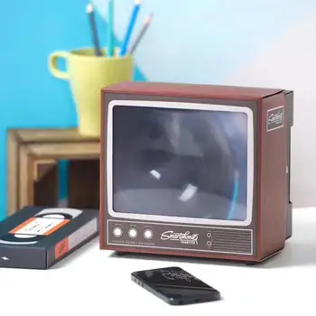 Винтажный телевизор, мобильный телефон, Увеличитель экрана смартфона для видео-телешоу, увеличенный расширитель, подставка для держателя телефона