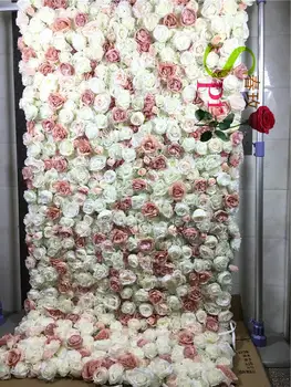 Декоративная панель-фон из искусственной шелковой розы SPR в рулонах для свадебного украшения