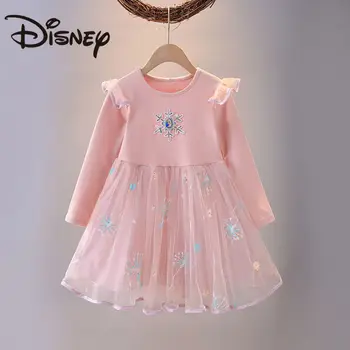 Детское платье Disney Princess Essa Girl Dress 2024, Весенне-осенняя новинка, модная детская юбка Essa Princess для девочек, детское платье