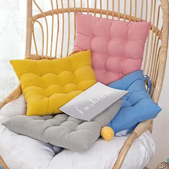 Дизайн ремня для подушки сиденья Осенне-зимний коврик для стула из хлопка с высокой эластичностью, удобная подушка для сиденья с подогревом для автомобиля, офиса, дома