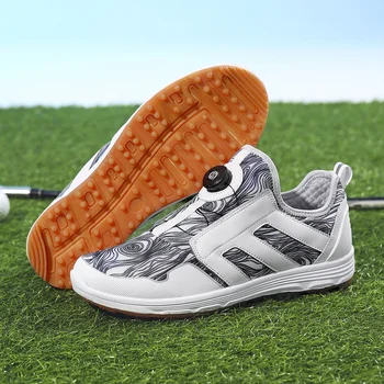 Женская водонепроницаемая обувь для гольфа, Мужские нескользящие кроссовки для гольфа, спортивные шипы для тренировок в гольфе, обувь для игроков в гольф