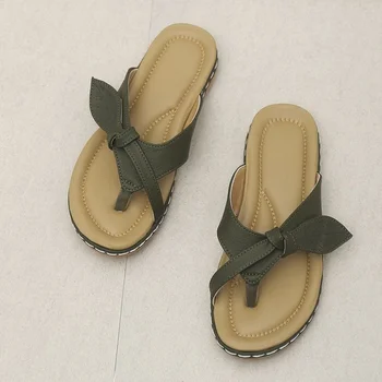 Женские босоножки на плоской подошве, летние тапочки, кожаные сандалии с открытым носком, ретро, большие размеры 35-44