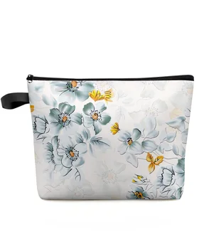 Женские косметички с цветочными градиентными листьями, футляры, женская сумка для хранения на молнии, женские дорожные сумочки, маленькие сумочки