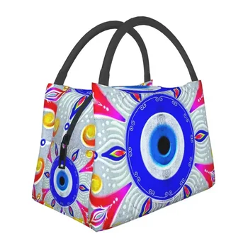 Изготовленный на Заказ Nazar Boncuk Eye Bead Lunch Bag Женский Кулер Теплые Изолированные Ланч-Боксы для Пикника Кемпинга Работы Путешествия lunchbag