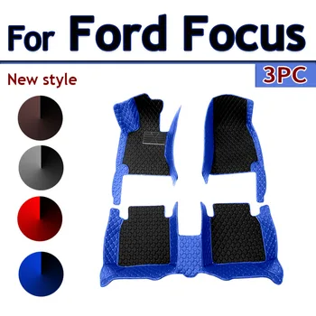 Изготовленный на заказ кожаный автомобильный коврик для Ford Focus 2006 2007 2008 2009 2010 Детали интерьера Автомобильные коврики Коврики для ног Аксессуары