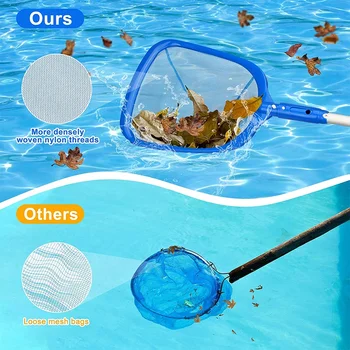 Инструменты для чистки бассейна С телескопическим алюминиевым шестом и нейлоновой сеткой средней мелкости Для удаления листьев и мусора