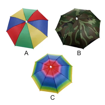 Кепка для зонтика для рыбалки, Складная Шляпа для зонтика для кемпинга, Эластичный Аксессуар для головных уборов на открытом воздухе, Радуга