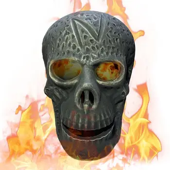 Керамический кострище с человеческим черепом, Ужасающий Огнеупорный череп, Керамическое бревно, Многоразовая имитация человеческого черепа, имитация камня, реквизит для черепа