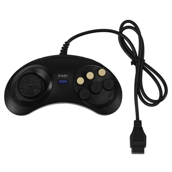 Классический Ретро 6 кнопок с проводной ручкой Игровой контроллер Геймпад Джойстик Joypad для Sega Md2 ПК Mac Mega Drive Игровые аксессуары