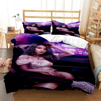 Комплект постельного белья Iu Kpop Star Print из трех предметов Модное постельное белье для детей или взрослых для кроватей Пододеяльники Наволочки Подушка