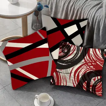 Красный Геометрический абстрактный диван, диванная подушка, чехол из термоусадочного полиэстера, модная набивная Диванная наволочка для домашнего декора