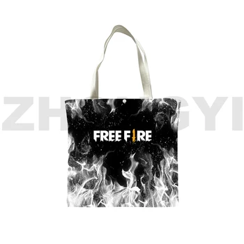 Крутая Холщовая сумка Free Fire Garena Для Ежедневных путешествий, Сумки Для покупок, Аниме Free Fire Game, 3D-принт, Сумка Через плечо, Сумка для супермаркета
