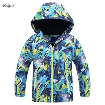 Куртки с дубленкой для детей, верхняя одежда, пальто, Весна-осень 2023, водонепроницаемая ветрозащитная флисовая детская спортивная одежда с капюшоном для мальчиков